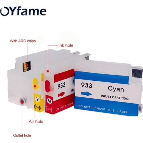 OYfame 4 Colors 932 933 Ink Cartridge With ARC Chip For HP 932XL 933XL Cartridge For HP Officejet 6100 6600 6700 7110 7510 7610