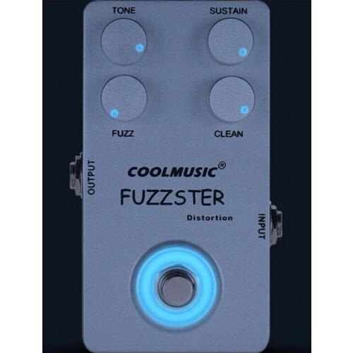 Coolmusic Fuzzster Distortion Guitar Effect Pedal Bass Fuzz Pedal for Electric Guitars