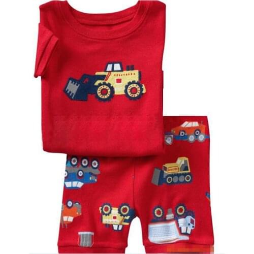 TUONXYE Childrens Excavators Pajamas Set Girls Paja Cotton Kids Pyjamas Boys Sleepwear Child Night Wear Clothing Suits