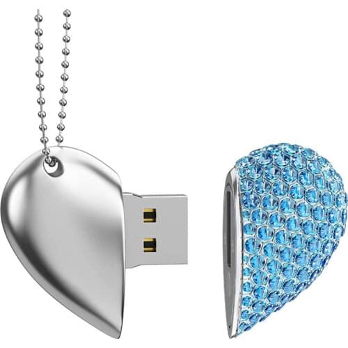 TOPESEL Heart-Shape Pendant USB Flash Drive, Cordiform USB2.0 Memory Stick, Drive for Photos&Videos, 32G, 64G,Pink