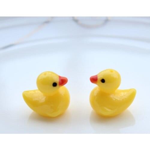 20pcs Resin "Rubber" Ducks 3d yellow little duckling Resin DUCK Charm cabochon Pendants w/ holes 16mm*11mm*15mm