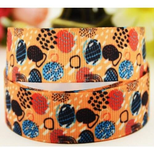 22mm 25mm 38mm 75mm Abstract pattern printed Grosgrain Ribbon party decoration 10 Yards X-03637