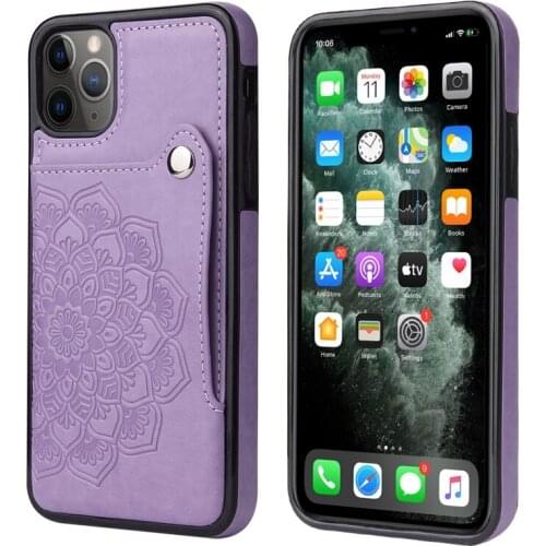 For iPhone 12 Mini Luxury PU Leather Back Case With Card Pockets for iPhone 11 Pro Max Xs Xr X 6 6s 7 8 Plus SE 2020 5 5s