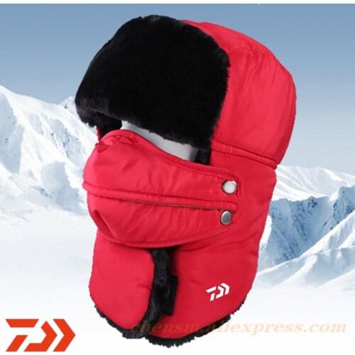 New DAIWA Fishing Hat Winter Men Outdoor Windproof Thickened Warm Ear Caps Cycling Breathable Cold Women Ski Warm Hat