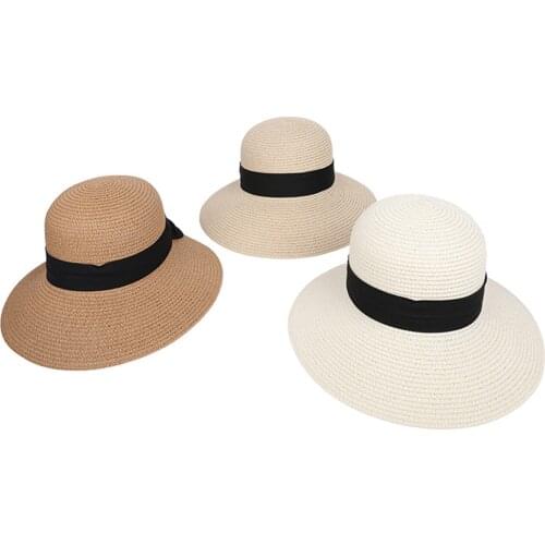 Soft Top Sun Hat Spring And Summer Leisure Fun Beach Hat Woven Sun Hat Outdoor Sun Protection Sun Hat For Beach Vacation