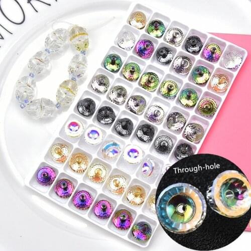 8*10Mm Crystal Bell Diamond Through-Hole Glass Beads Rhinestone Diy Jewelry Accessories Nail Earring Bracelet Gift Decorations
