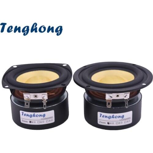 Tenghong 2Pcs 3 Inch Audio Portable Speakers 4Ohm 25W Glass Fiber Midrange Bass Speaker DIY For Stereo Home Theater Sound System