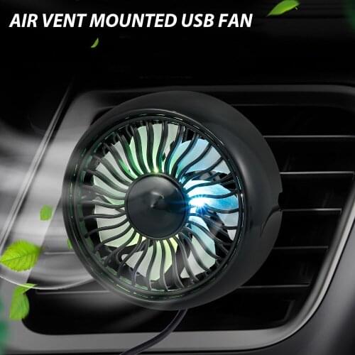 USB Fan Mini Electric Car Fan for Car Air Vent Mounted 360 Rotatable Auto Powerful Cooling Air Fan for Sedan SUV Auto Vehicles