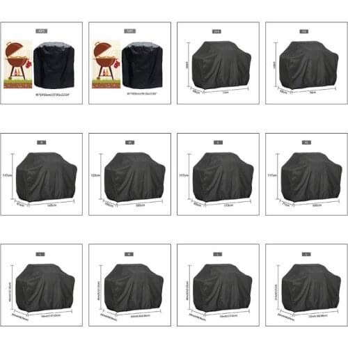 Waterproof BBQ Cover Outdoor Dust Weber Heavy Duty Charbroil Grill Cover Rain Protective Outdoor Barbecue Cover Round