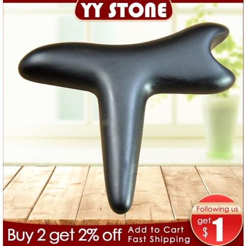 High quality! wholesale & retail Traditional Bian Needle therapy black bian stone massage cone (120mm)