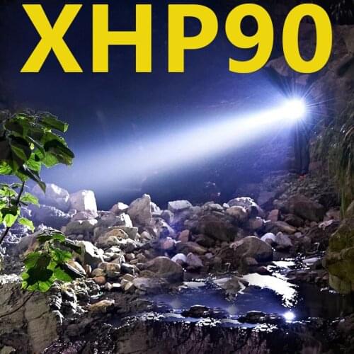 Brightest XHP90 XHP70.2 Rechargeable LED Flashlight Super Powerful Torch Waterproof Zoom Hunting Light Use 18650 or 26650 Battey