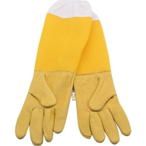 Beekeeping Protective Gloves Breathable Anti Bee/Sting Sheepskin Long Sleeves Long Sleeve Leather For Beekeeper Bee Hive Tools