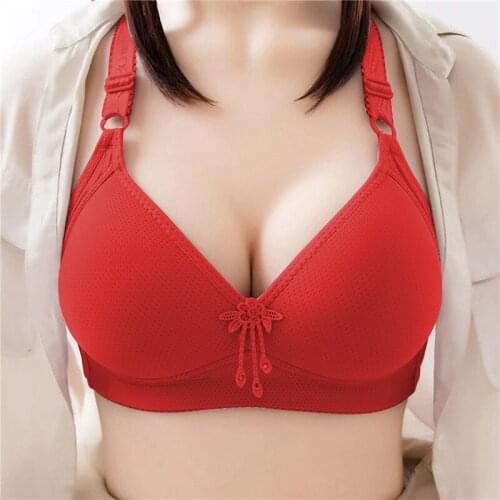 Women Bras Thin Anti-Sagging Gather Bra Non-Magnetic Wireless Underwear Simple Solid Brassiere Female Light Soft 2021 New Summer