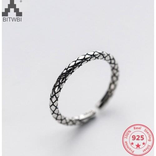 925 Sterling Silver Ring Korea Hot Style Thai Silver Simple Retro Vintage Open Ring Jewelry for Women