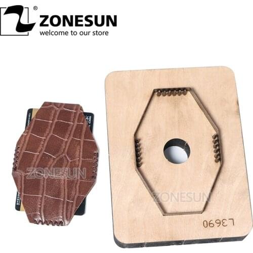 ZONESUN C1 Bank Credit Card Holder Custom Leather Cutting Die Handicraft Punching Tool DIY Paper Clicker Die Wooden Template