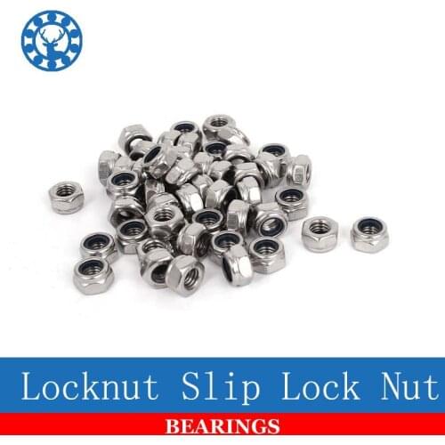 10Pcs/20Pcs/50Pcs DIN985 M3 M4 M5 M6 M8 M10M12 304 Stainless Steel Nylon Self-locking Hex Nuts Locknut Slip Lock Nut