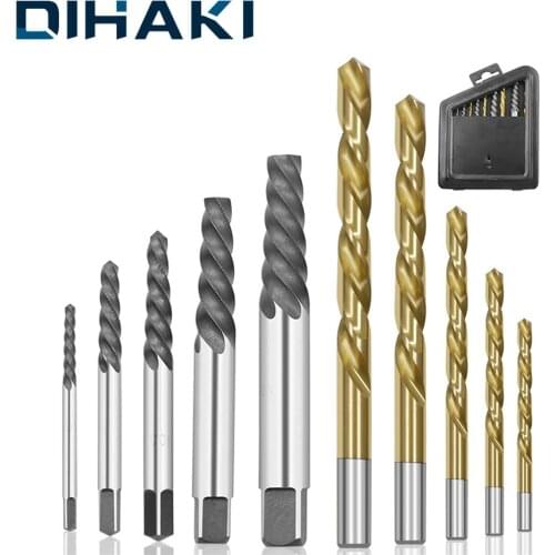 10 Pcs/set 2-7.5mm Drill Bits Spiral Extractor High Carbon Steel Metal Drills Bit Set Household Hand Tools For Woodworking