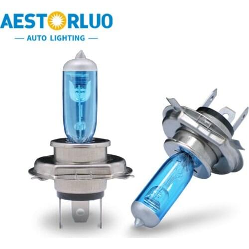 10pcs Factory Supply H4 Super White Halogen Bulb Fog Lights High Power Car Headlights Lamp Car Light Source parking12V 55W 6000K