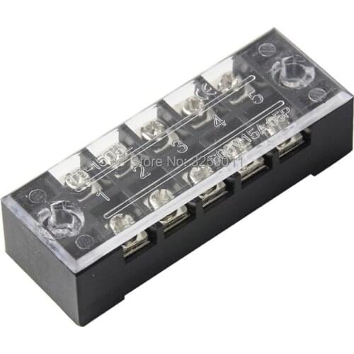 100PCS TB-1505 TB15A5P Suyep 5 Positions Dual Rows 600V 15 A Wire Barrier Block Terminal Strip copper