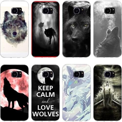 18H Classic Cool Wolf winter Soft TPU Silicone Cover Case for samsung Galaxy s6 s6 s7 edge s8 s9 plus case