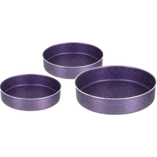 3 PCS Biogranit round stylish multi color non stick 25-30-35cm ovenware set