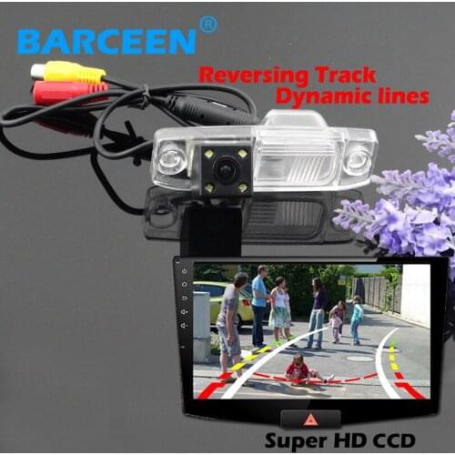 4 LED car rear parking camera ccd night vision rainproof +Dynamic track line for Hyundai Eight-generation Sonata