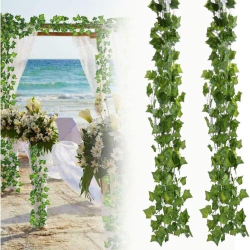 5pcs/lot Artificial Big Leaf Sleaf Ivy Leaf Garland Plants Vine Fake Foliage Flowers Wedding Home decorations 7.5 feete