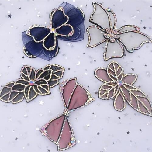 5pcs High Quality Butterfly Fashion Rhinestone Applique Decoration For Bags Garment Shoes Crystal AB Elegant Women