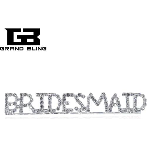 Austria Rhinestone Bridal Jewelry Rhinestone Handmade Brooch "BRIDESMAID" Pin for Wedding Party