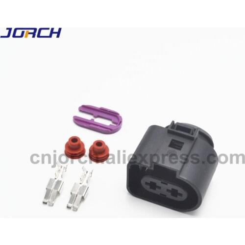 10 sets 2 pin 6.3mm auto plug Sealed Fuel Injection Connector housing 1J0973752 For VW Toyota Honda Hyundai Elantra