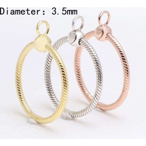 DoDoFly 3.5mm O-shaped Necklace Pendant S925 Sterling Silver Diameter Letter O Beads Fit Original Charms Necklace