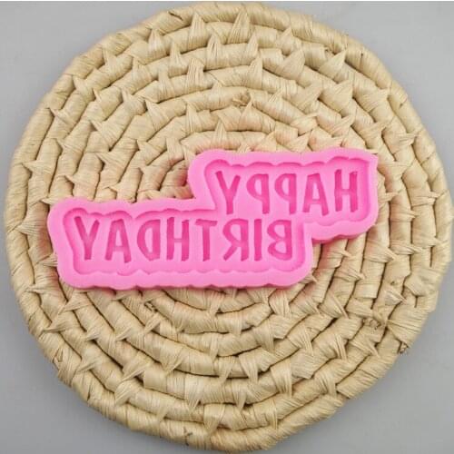 Cake decoration mold English happy birthday happy birthday signs handmade chocolate mold fondant 10.5*4.5cm