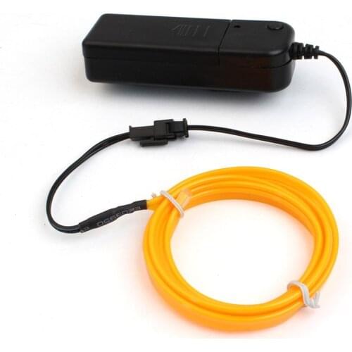 Flexible LED EL Wire Neon Light Dance Party Car Decoration + Battery Case Controller Easy Installation Car Styling