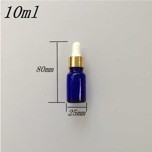 10 pcs 25x80 mm 10ml Plastic Head Dropper Glass Bottle Liquid Sample Glass Bottle Dark Blue Essential Oil Bottles