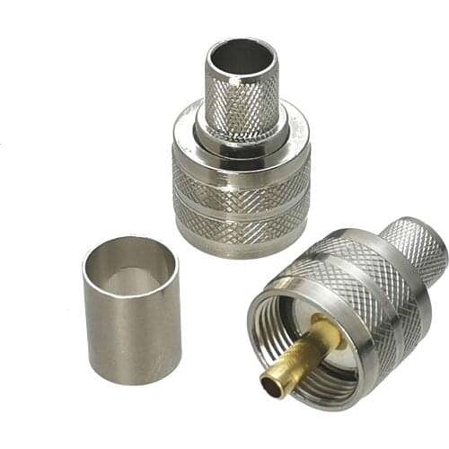 Connector PL259 UHF male plug pin crimp for RG8 LMR400 RG213 RG165 Cable RF COAXIAL