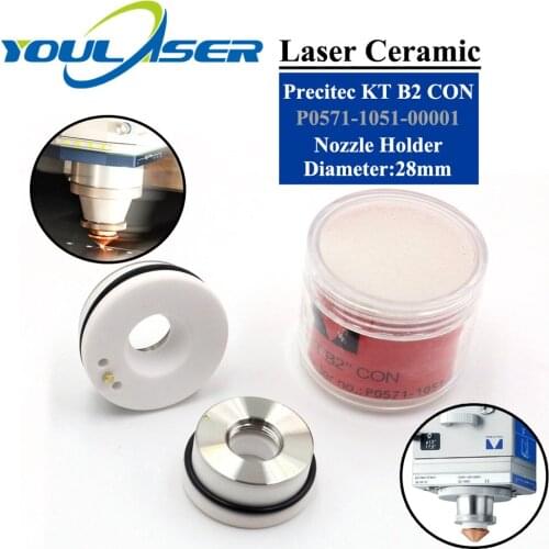 Laser Ceramic 28mm/24.5mm OEM Precitec Lasermech KT B2 CON P0571-1051-00001 Nozzle Holder For Fiber Laser Cutting Head