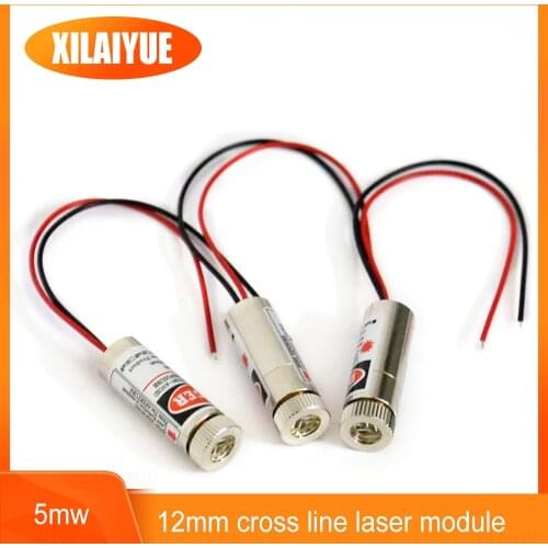 12mm adjustable focal length cross line laser module 5mw red light laser laser head
