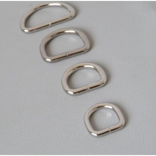 50Pcs 10mm 12mm 15mm 20mm 25mm 32mm Bag Backpack Pet Cat Dog Collar Clasp Accessory Metal Semi-Circular D Ring Buckle Belt Loop