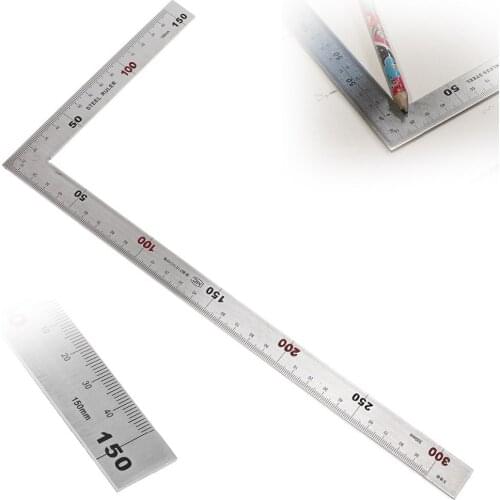 Stainless Steel 150 x 300mm 90 Degree Angle Metric Ruler Right Angle Ruler