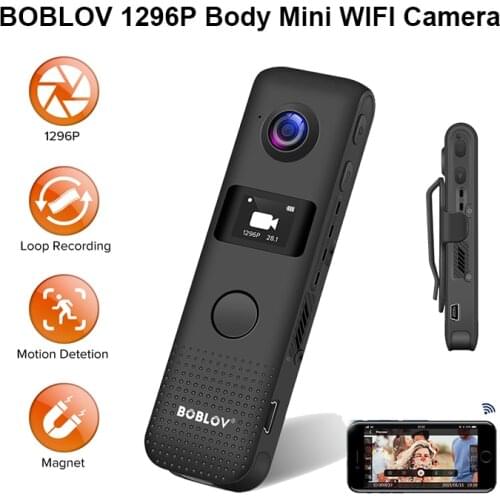 BOBLOV C18 Mini Camera WIFI Motion Detect 32GB/64GB HD 1296P Professional BodyCam Micro Magnet Camcorder Loop Recording DVR Cam