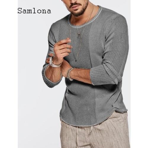 2021 Spring Autumn New Pleated Sweaters Mens Fashion Top Streetwear masculinas pull homme ropa Knitted Sweater Casual Pullovers