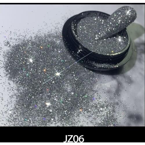 1pcs kawaii Shiny Nail Glitter Set Powder Laser Sparkly Nail Art Chrome Pigment Silver DIY Nail Art Decoration Kit JZ06