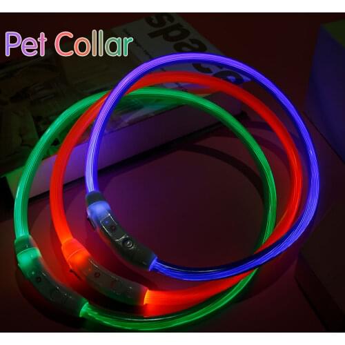 USB Rechargeable LED Dog Collar Neck Chain Collar Night Dog Collars Glowing Night Outdoor Safety Flashing Glow Pets Collars