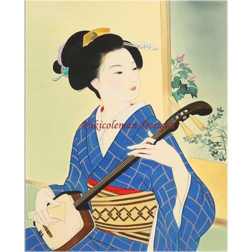 Needlework for embroidery DIY French DMC High Quality - Counted Cross Stitch Kits 14 ct Oil painting - Japanese Kimono Lady I