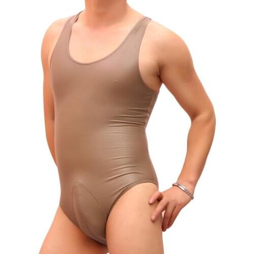 Sexy Men Siamese Tight Thin High Elasticity Vest Zipper Open Crotch Bodysuit Black Bodywear Tank Top Night Club Dance Wear FX068