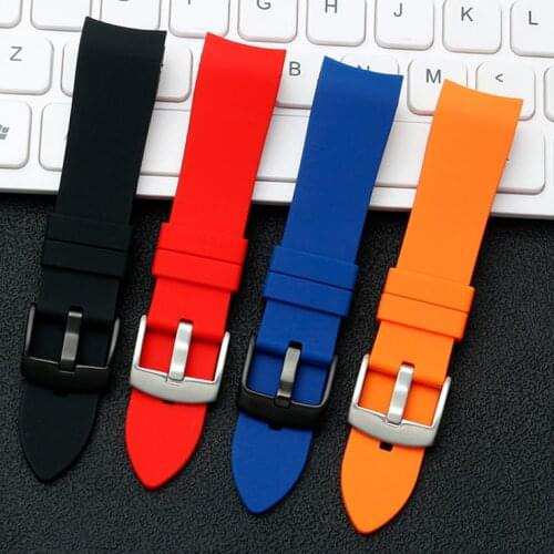 20mm 22mm Sport Silicone Strap Waterproof Arc Soft Rubber Men Replacement Bracelet Band Watch Accessories for Seiko Citizen