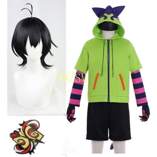 Sk8 the infinity Miya Chinen Cosplay Costume Hooded Zipper Jacket wig shoes suit Party Halloween Anime cosplay