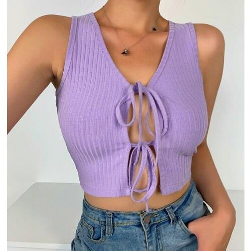 New Summer Womens Clothing Purple Sexy Casual Turtlenless Sleeveless T - Shirt Tank Top
