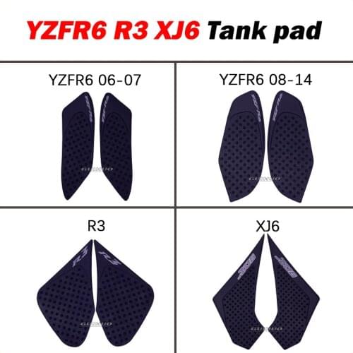 Motorcycle Tank Traction Side Pad Gas Fuel Knee Grip Decal For Yamaha YZFR6 R3 XJ6