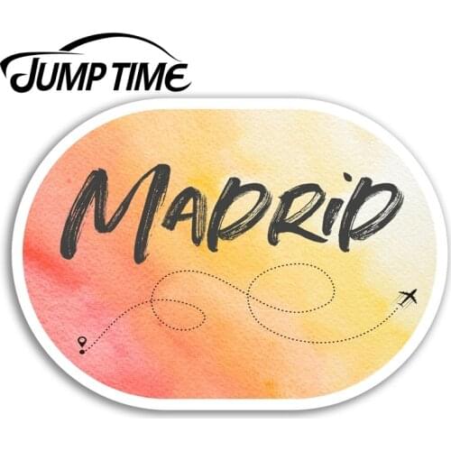 Jump Time for Madrid Vinyl Stickers Spain Cool Travel Sticker Laptop Luggage Bumper Decals Waterproof Car Accessories